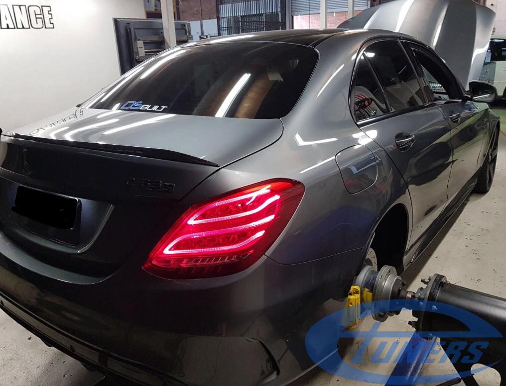 Testing a Mercedes C63S AMG 40TT with hybrid turbos and an Etuners custom ECU remap